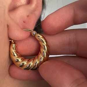 Gold Plated Braided Hoops